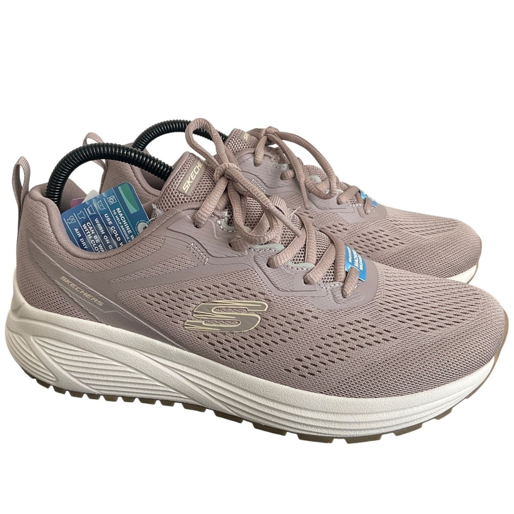 Skechers Women's Size 9 Taupe Memory Foam Mesh Lace Up Athletic Sneakers 99970MC